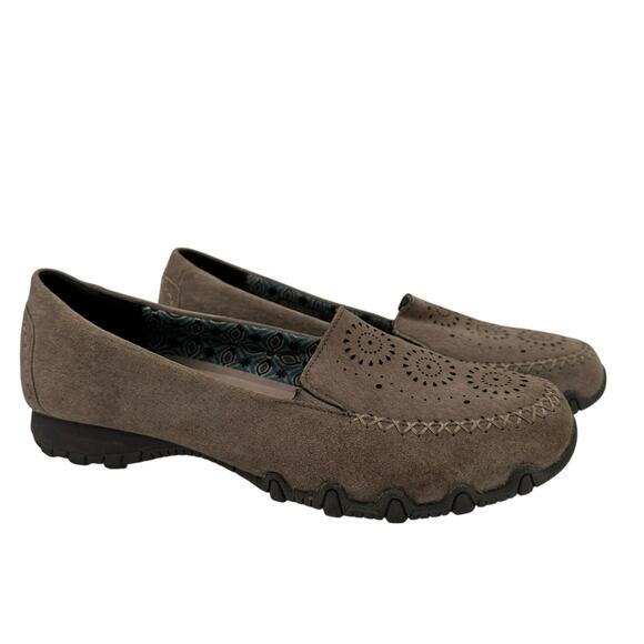 Skechers Grey Relaxed Fit Memory Foam Bikers Traffic Slip On Shoes Size 8.5 - Picture 1 of 7